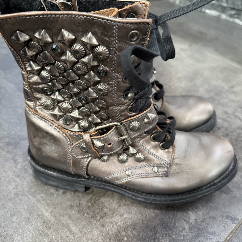 Ash metallic studded boots
